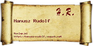Hanusz Rudolf névjegykártya